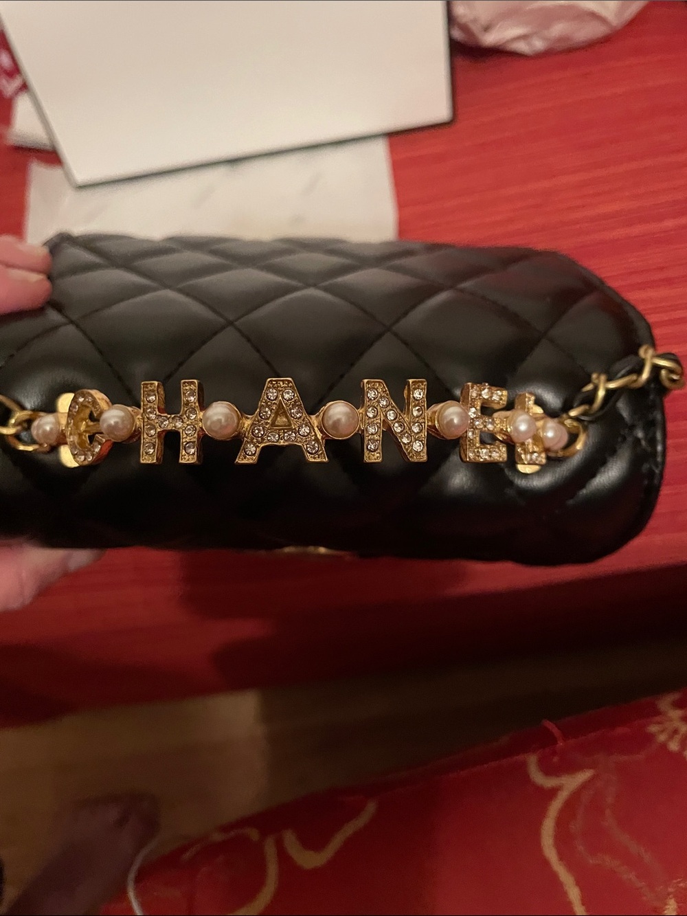 Beaute VIP Black Quilted Mini Top-Handle Bag with Gold Hardware - Picture 3 of 17